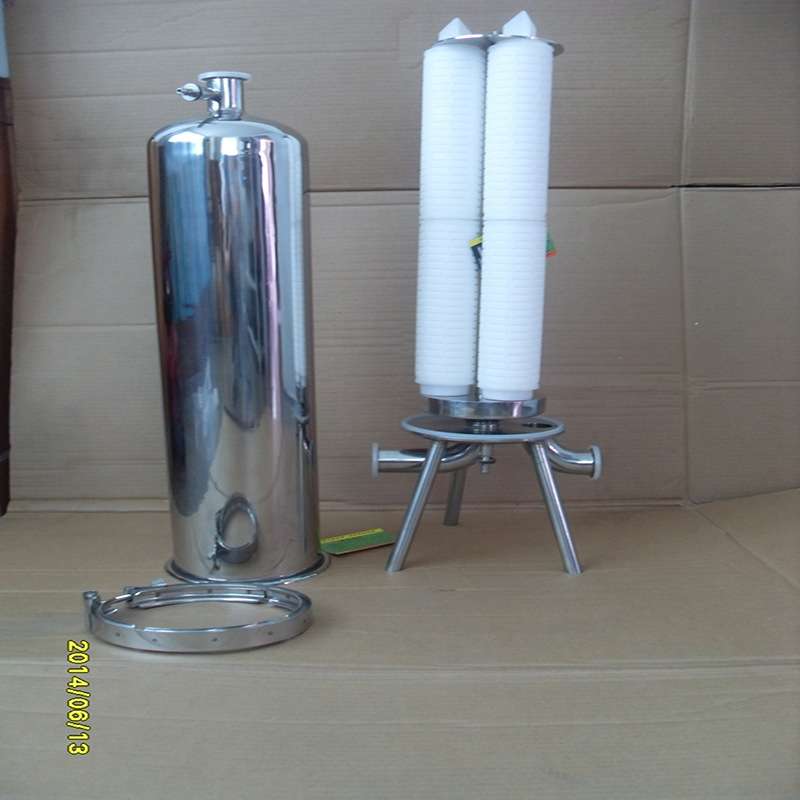 电子用水过滤器 0.22um精度不锈钢304筒式过滤快装接0.6Mpa