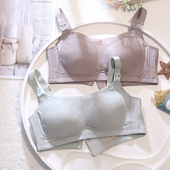 大胸全罩杯上开扣哺乳文胸抹胸式 纯色光面孕妇内衣怀孕期产后喂奶