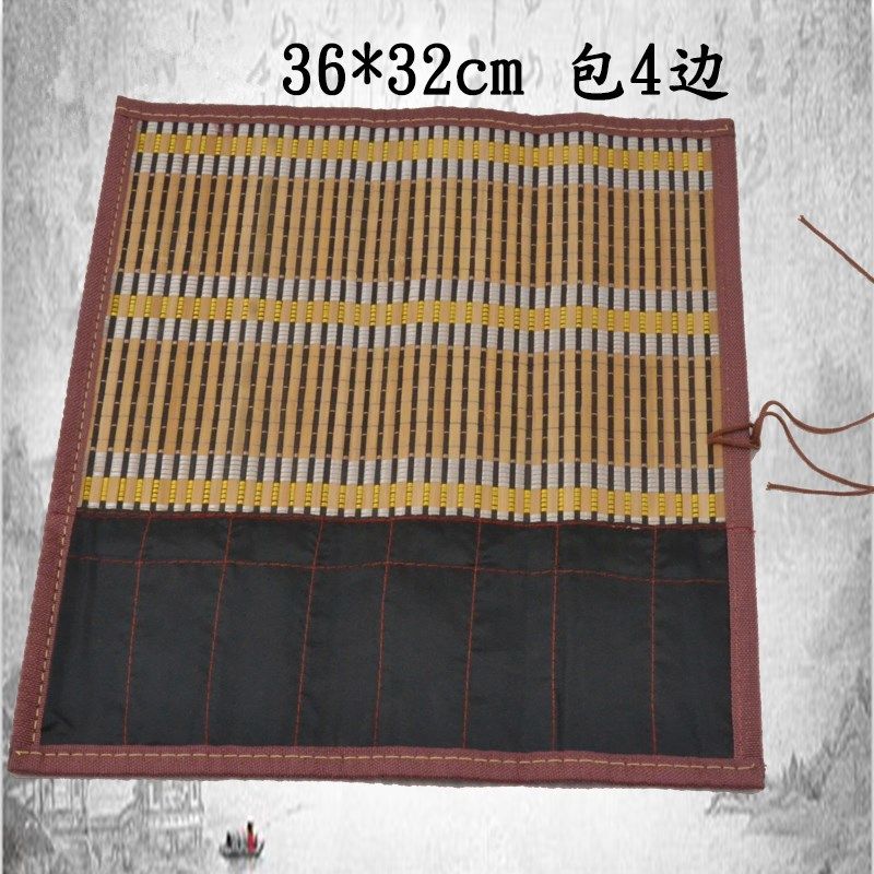 文房四宝用品竹子笔帘大号带笔口袋国画用品保护毛笔工具
