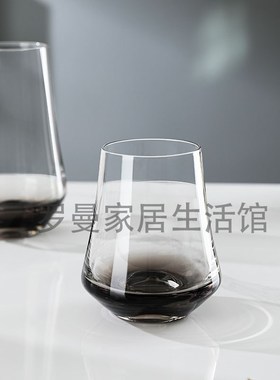 风酒具烟灰色高脚杯香槟杯子黑杆水晶酒杯展厅装饰水晶玻璃杯