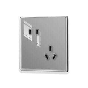 国际电工斜五孔插座面板开关86型暗装错位5孔墙壁家用二三插电源