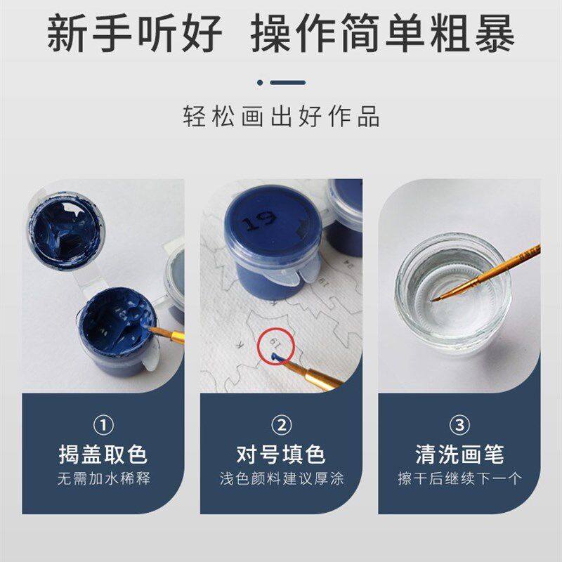 照片定制diy数字油彩日充填色画订做人物填绘手工结婚生手礼品物
