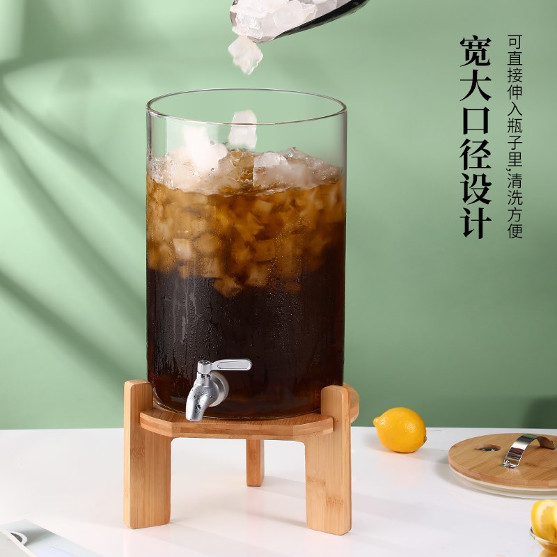 酒吧创意扎啤酒炮可乐桶果汁壶扎啤桶梅森罐带龙头泡酒瓶玻璃酒壶