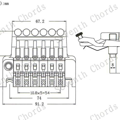 双摇电吉他琴桥 双摇颤音系统颤音器 双摇电吉他拉弦板弦桥BL-3黑