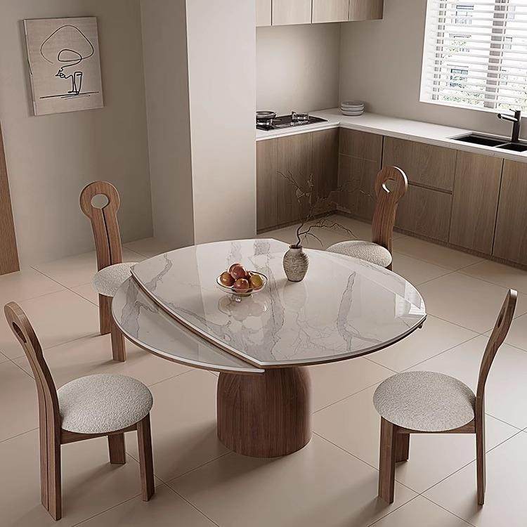 北欧伸缩岩板圆形饭桌现代简约方圆两用折叠小户型实木餐桌椅组合,鲜花速递/花卉仿真/绿植园艺,割草机/草坪机,淘宝优惠券,粉丝福利购,淘宝优惠卷