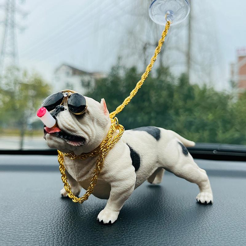 车载男士车内饰品恶霸犬汽车摆件大气中控台创意个性潮装饰品