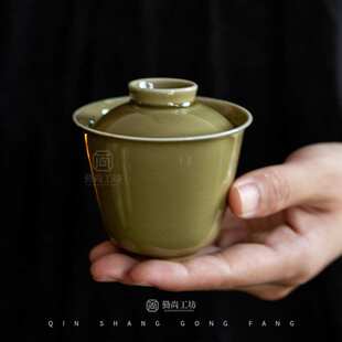 北溪堂耀州窑二才盖碗小号不烫手陶瓷功夫茶具泡茶碗手抓碗单个