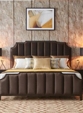 美式实木床主卧现代简约床轻奢1.8米双人婚床简美公主床卧室家具