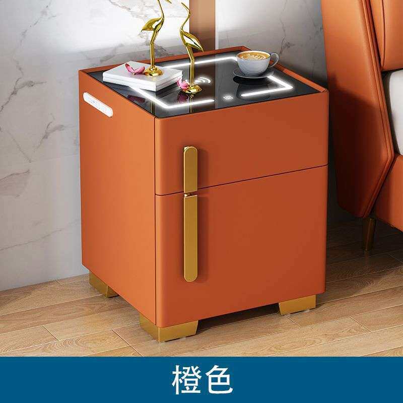 智能床头柜简约现代保险柜实木多功能收纳轻奢床头柜