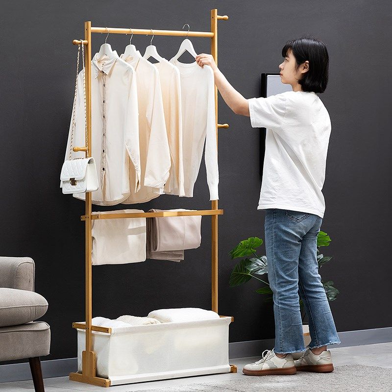 挂衣架落地式衣帽架卧室床边晚上放脱下的衣服神器晾衣置物架衣柜