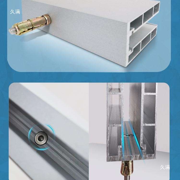 铝合金扶手明装玻璃卡槽护栏U型槽栏杆铝合金型材固定槽无框阳台