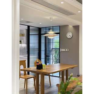 法国白橡木大板桌自然边原木实木餐桌北欧日式饭桌家用