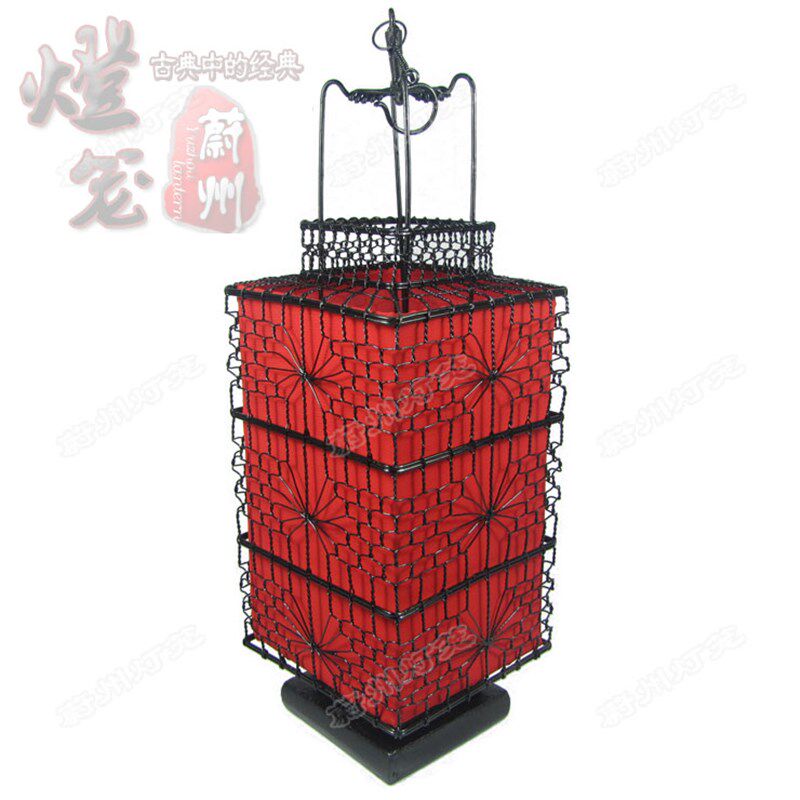 古典方形灯 铁丝编织 大红灯笼 工艺品 仿古\田园\装饰\喜庆 吊灯