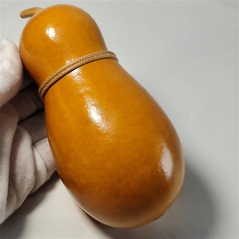 文玩葫芦手把件皮品手手捻把玩包浆天然胖墩茶叶罐摆件红精黄皮