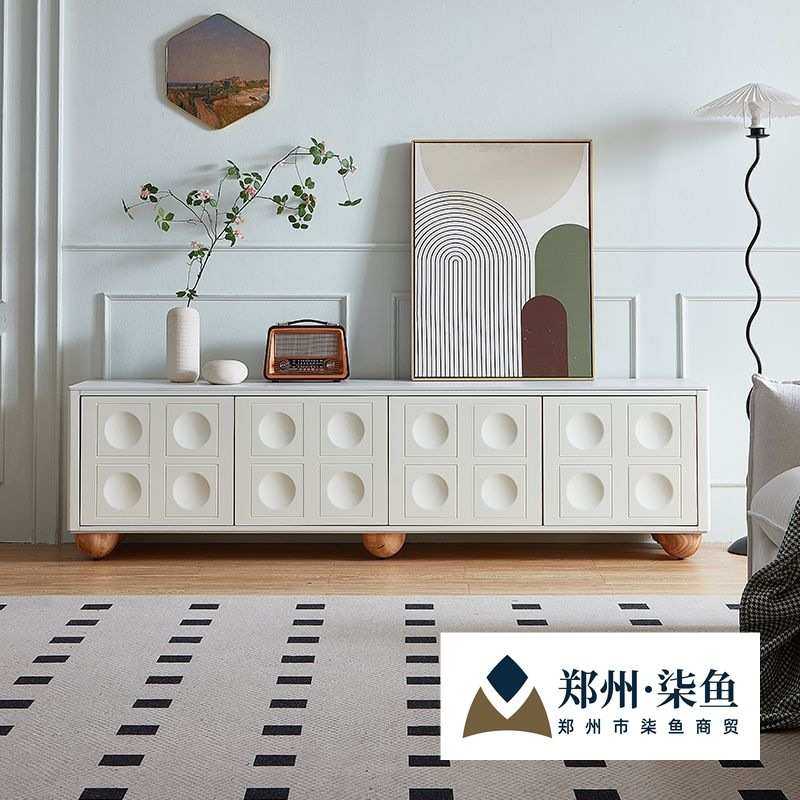 新款高级奶油法式电视柜极简一体电视柜收纳网红落地式复古电视柜,3C数码配件,摄像机配件,淘宝优惠券,粉丝福利购,淘宝优惠卷