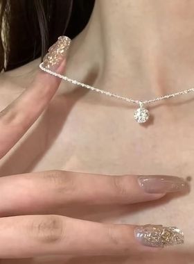 满天星素链超闪锆石项链女款小众轻奢百搭可爱短款时尚锁骨链配饰
