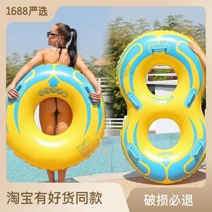 厂家厚款充气滑水圈单人泳圈双人皮筏多人滑水器水上乐园河道滑水