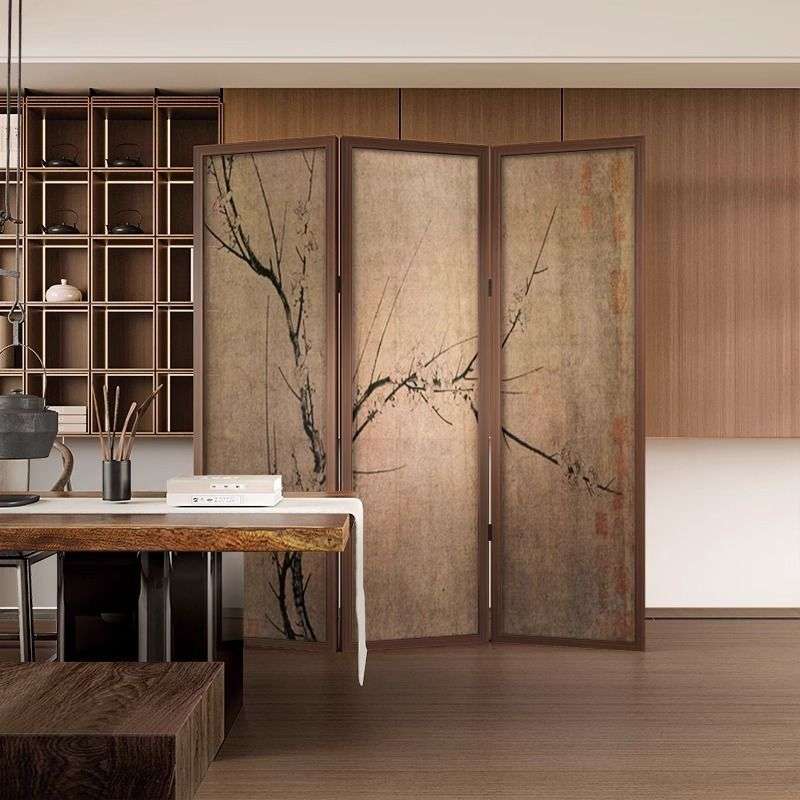 简约可移动木质屏风隔断客厅实木玄关入户家用酒店办公室折叠移动