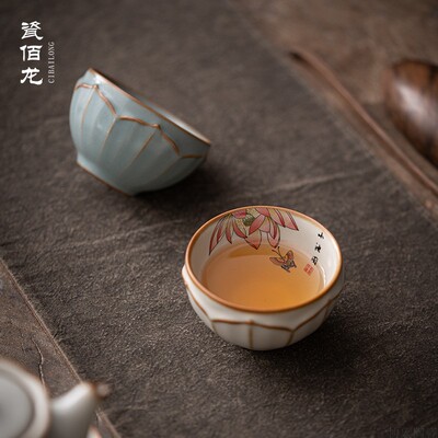 柏韵邱卫国汝窑茶杯主人杯陶瓷单杯品茗杯茶盏茶具防烫手工中式