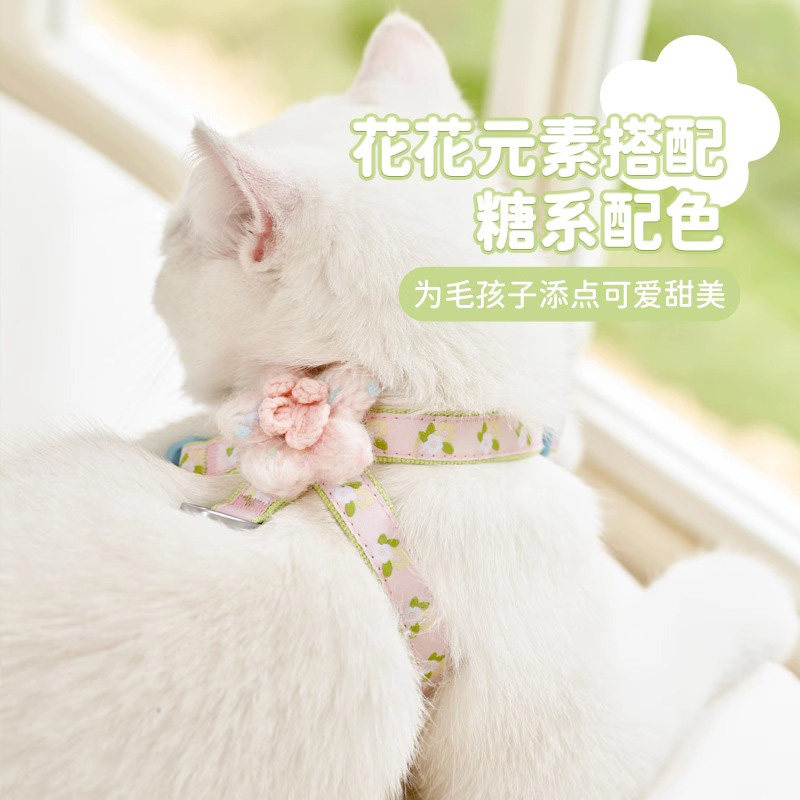 狗狗犬心式牵引绳比熊迷你小猫背型咪胸抱婴袋英短花花布偶猫遛猫