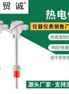 贸诚仪表WRN-430热电偶 K型 L=1150×1000mm DN60 0-1300℃