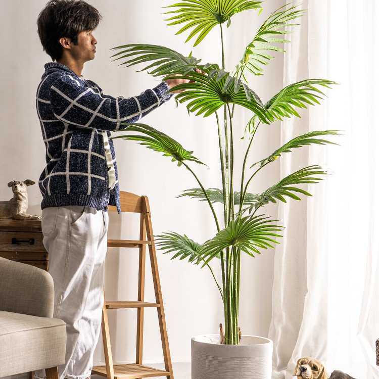大型仿真蒲葵扇葵棕榈落地盆栽植物假树绿植室内客厅造景装饰摆件
