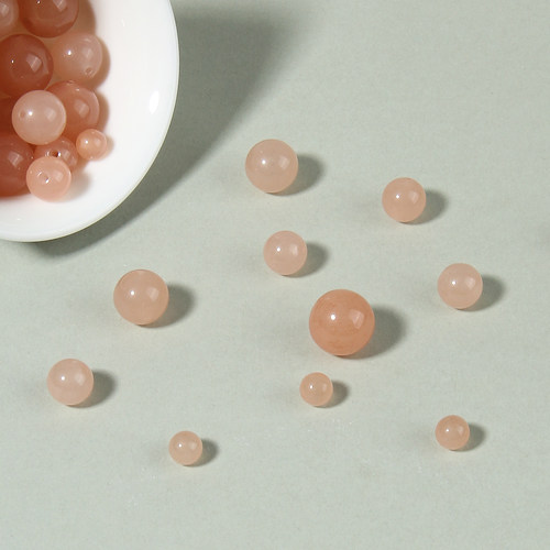 藕粉色玉髓玉串珠10mm