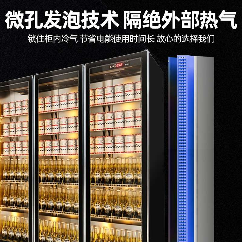 网红啤酒柜酒吧展示柜 饮料柜保鲜柜商超酒吧立式冷藏啤酒展示柜