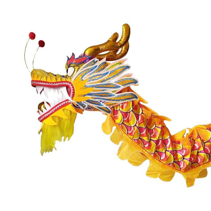众迈L11节黄色绸布舞龙道具龙灯服装舞狮龙狮表演龙头布