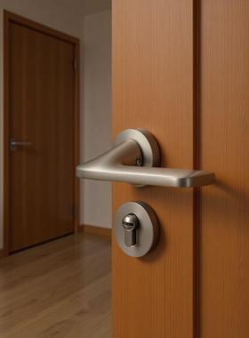 BAGB哑镍门锁卫生间分体锁房间磁吸静音锌合金执手锁室内门锁