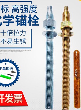 化学锚栓高强度化学膨胀螺丝国标加长螺栓8M10M12M14M16M18M20M24