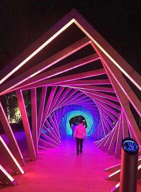 led时光隧道灯景区公园广场走廊户外防水氛围景观几何造型拱门灯