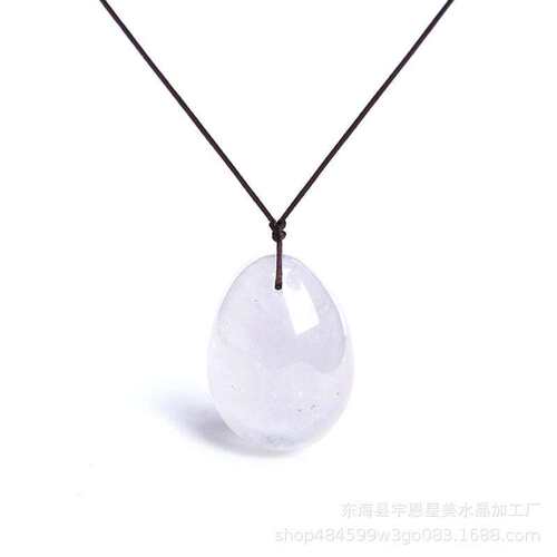 Jade Egg Drilled Natural Clear Quartz Yoni Eggs for Women Ex