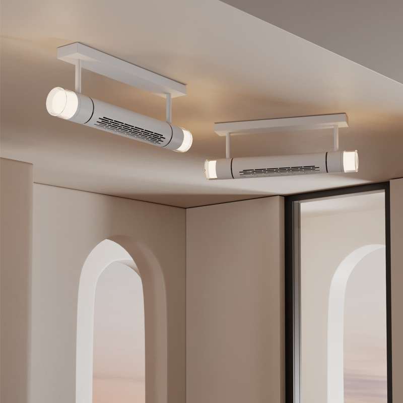 无叶风扇灯餐厅吊灯北欧长条隐性静音卧室餐桌饭厅电扇一体吊扇灯图片