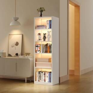 家用钢制书柜落地多层书架客厅夹缝转角收纳架儿童书房铁艺置物架