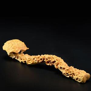 天然小叶黄杨木精雕刻十八罗汉如意摆件工艺品手把件把玩送礼佳品