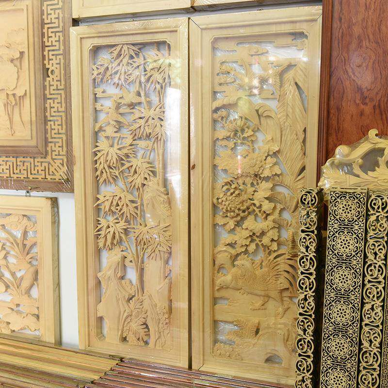 仿古木雕挂件实木雕刻装饰古典家具客厅背景墙木雕画条屏工艺品
