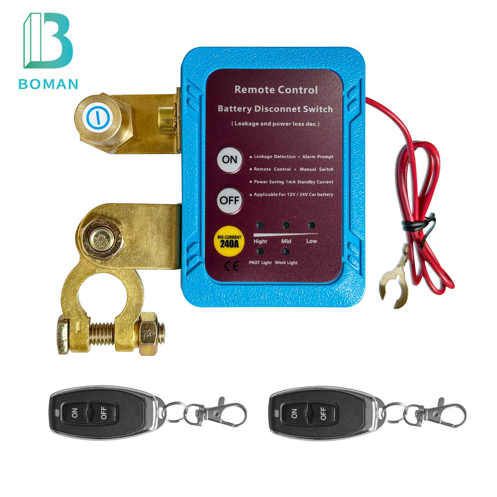 汽车电瓶断电器12V24V遥控手动一体电压数显智能断电开关电源开关