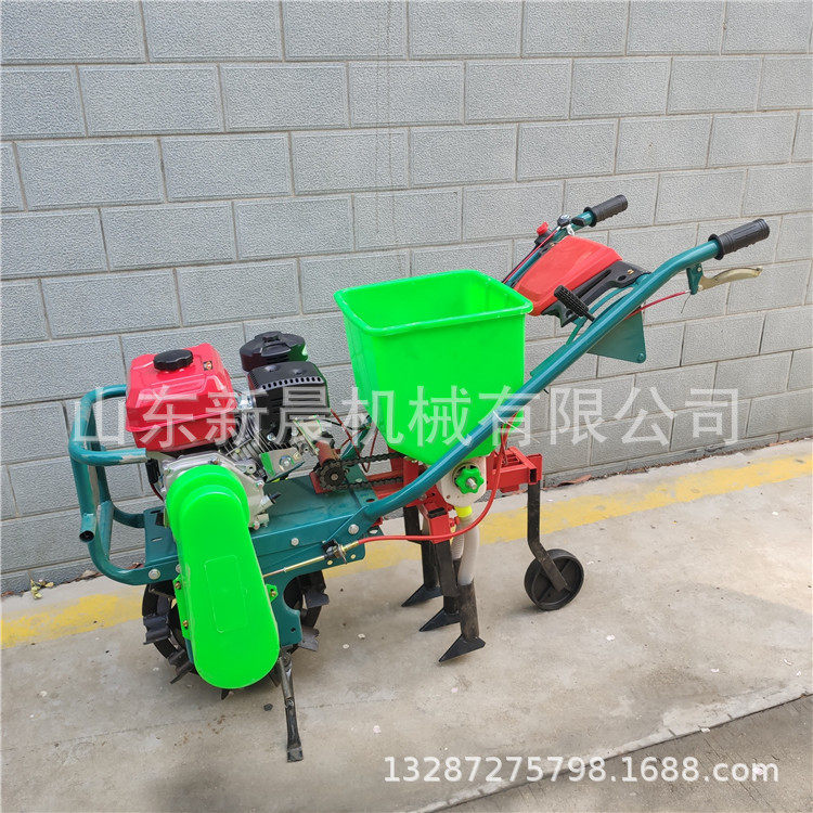 手推式汽油播种机 独轮小型耘播机双行柴油播种施肥机