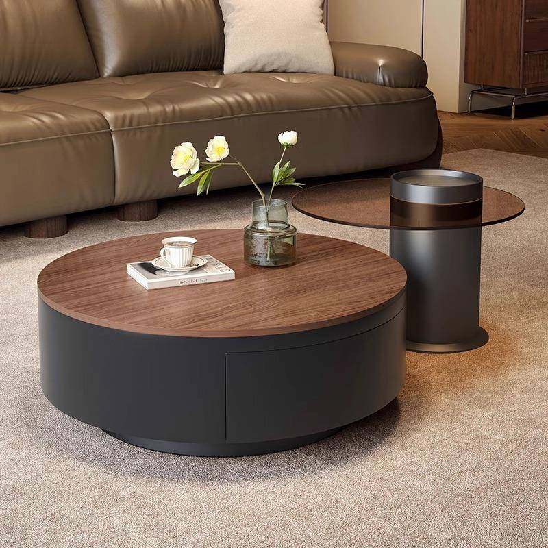 中古风圆形实木茶几组合小户型客厅家用简约现代轻奢高级意式组合,电子元器件市场,其它元器件,淘宝优惠券,粉丝福利购,淘宝优惠卷