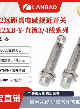 兰宝接近开关LR12XBF04DPOY-E2增强远距离型4mm 金属电感传感器