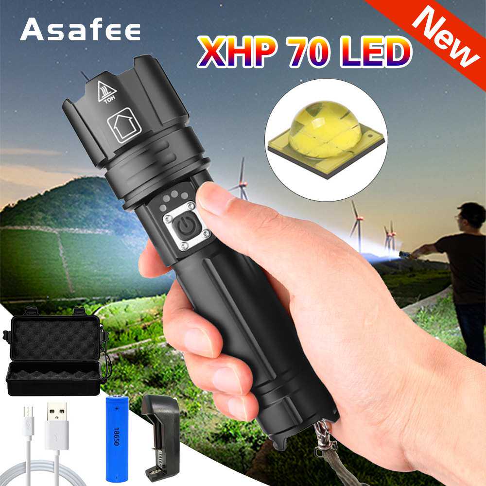 新款户外照明手电筒XHP70灯珠伸缩调焦手电强光厂家直销手握式