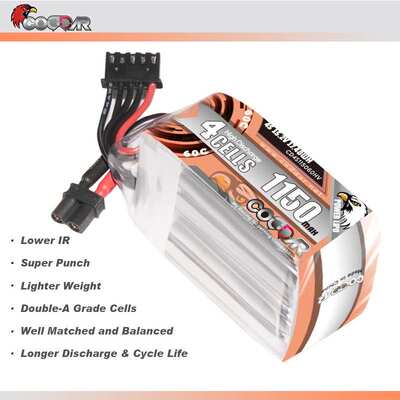 鹰氪CODDAR 1150MAH 4S 15.2V 60C HV长续航航模穿越机锂电池LIPO