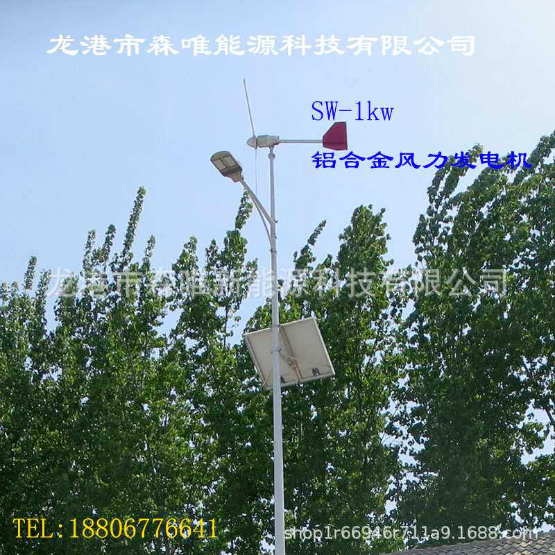 1千瓦风光互补系统1KW小型风力发电机1000W家用水平轴风力涡轮机