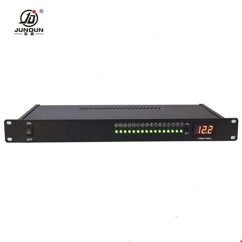 19寸1U机架式电源400W16路拾音器供电数显电压可调安防监控