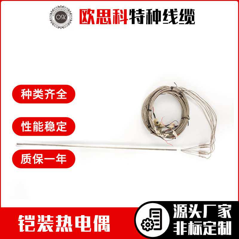 欧思科 精密仪器K型J型铠装热电偶探针式铠装热电阻电热偶传感器