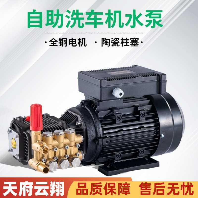 高压水泵清洗机自助洗车机水泵头电机直连泵陶瓷柱塞2.2kw2.5kw
