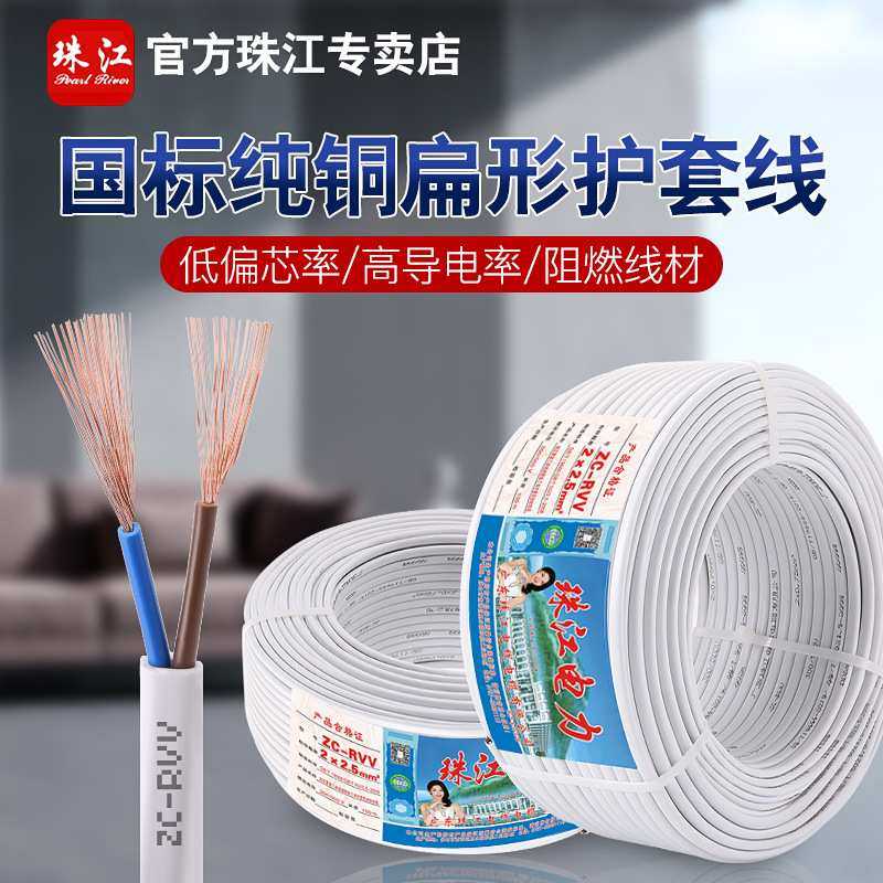 珠江电线电缆RVV2芯0.75/1/1.5/2.5平方白色平行线 纯铜国标 电线,模玩/动漫/周边/娃圈三坑/桌游,模型制作工具/辅料耗材,淘宝优惠券,粉丝福利购,淘宝优惠卷