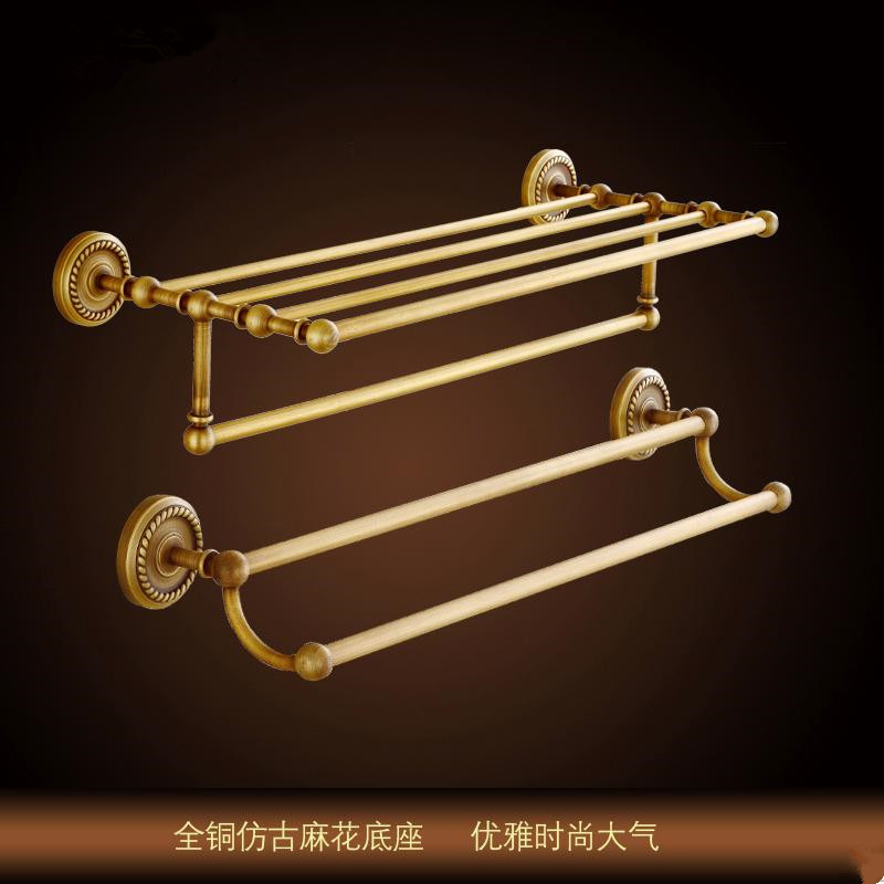 仿古毛巾架浴巾架全铜欧式复古