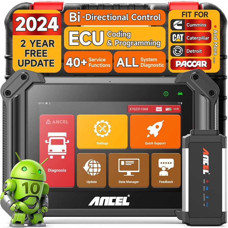 ANCEL V6HD 柴油卡车扫描仪 OBDII检测工具 柴油重型卡车诊断工具